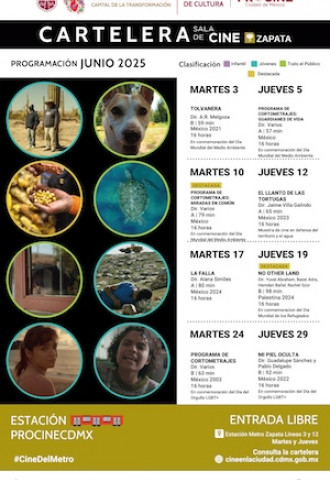 Cartelera Estación PROCINECDMX Junio 2025